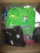 A large quantity of as new Clique t-shirts and hoodie of various colours to include: black, red,