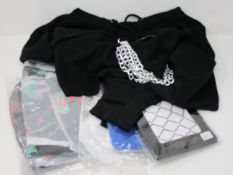 One as new Current Mood black hoodie crop top with chains size S. One as new Club Exx Celestina