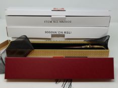Five boxed as new The Noble Collection wands to include Albus Dumbledore, Nicolas Flamel, Leta
