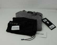 One as new Kooples Knit-&-Moon Knitwear grey Sweater size 2. One as new Kooples X-Sport eyelets