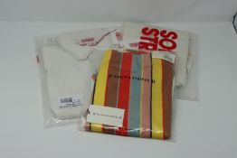 Two as new Solid & Striped swimsuits to include The Stella (Cabana striped M), the Naomi Mesh (cream