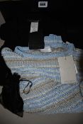 An as new Marina Rinaldi Voyage Acanto 80 print sky blue knitted jumper (XL RRP £279). An as new