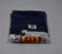 One as new Gucci Blue and White Logo One-Piece (9-12 months).