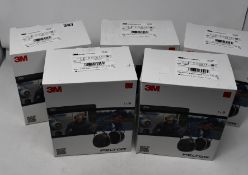 Five boxed as new 3M Peltor X5A ear defenders in black.