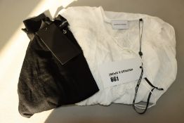 One as new Kooples Knit & Eyelets black sweater size 1. One as new Kooples lace up white top with