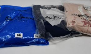 One women's as new Pepe Jeans navy crew neck sweatshirt size XS (PL580546). One as new Pepe Jeans
