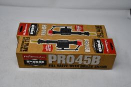 Fifteen Fluidmaster PRO45B fill valves with brass shanks along with 200 3/4