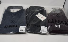 One men's as new Kaporal woven navy long sleeved shirt size L. One men's as new Kaporal woven