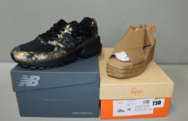 One as new Castaner Quilu Espadrille size UK 5.5. One as new New Balance Fresh Foam 574 Sport size