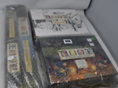 Two as new Root The Underworld/Clockwork Expansion board games together with an upgrade kit and play