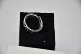 A pre-owned Maison Martin Margiela Interlocked ring in box (S).