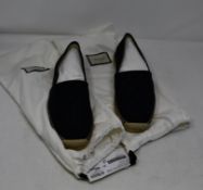 One women's as new Gucci Microguccissima black leather espadrille size 9.
