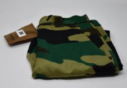 One as new Burberry camouflage print ramie cotton cargo trousers size 10 (R.R.P. £250. some marks on