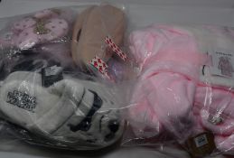 One as new pink rabbit dressing gown size 5-6 yrs. One as new Star Wars slippers size 36-37. One