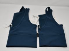 Two as new Lululemon Power Pivot tile tank size 8 (security tag attached).