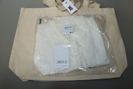 An as new Misa Mita top in Ivory (S) and a Misa canvas tote bag.
