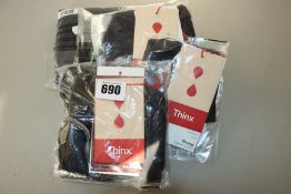 One as new Thinx black thong size M. One as new Thinx black hi-waist pants size M. One as new