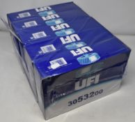 Five boxed as new UFI Air Filters 3053200 (Audi, Seat, Skoda, Volkswagen).