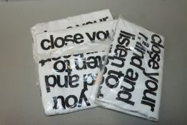 One as new Set 'Close Your Mind and Listen To Your Heart' t-shirt size 34 (71175). One as new 'Close