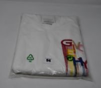 One as new Givenchy white with multi-colour cotton embroidered logo sweatshirt size S.
