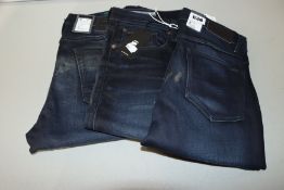 One as new G Raw slim jeans (Colour: dark aged. Size 33/32. Model: 3301. Some marks on the back