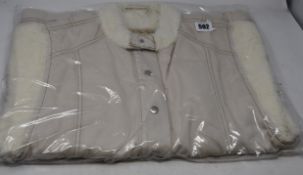 Two as new 'We The People' beige denim vest with fur size XS.