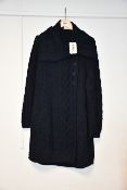 One as new Saol Premium Knitwear classic cable navy coat for lady's size XL.