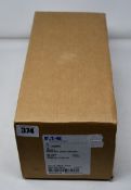 One boxed as new Eaton KD3400 series C industrial circuit breaker (400 AMPS, 600 VAC, 3 pole, KD