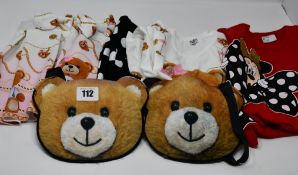 Two as new Terry bear bag. Two as new Minnie headbands (no tags). Two as new Teddy bear headbands (
