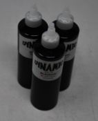 Fifty bottles of as new Dynamic black tattoo inks (240ml).