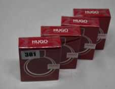 Four boxed as new Hugo Boss Woman eau de parfum (50ml).