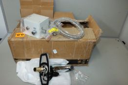 Five Automatic Sanitary Wares bathroom taps and related items.