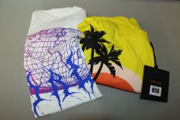 One as new Palm Angels Sunset Iconic t-shirt size M (small scratch on the front). Two as new 999