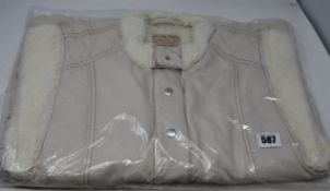 Three as new 'We The People' beige denim vest with fur size XS.