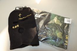 One as new RMR Dealer Photo t-shirt size L. One as new RMR balaclava hat.
