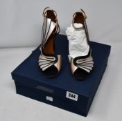 One as new Malone Souliers decorative silver and bronze shoes size 38.