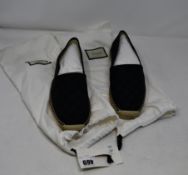 One women's as new Gucci black denim espadrilles size 8+.