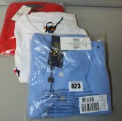 One as new Ellesse Men's Pesaro Polo size XL (some marks on the neck). One as new Ralph Lauren red