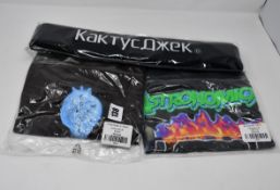 One as new Travis Scott Cactus Jack Fortnite logo wrist rest. One as new Cactus Jack Back Bling t-