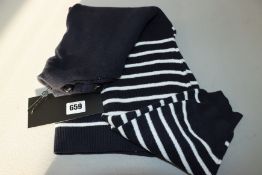 One as new Kooples X-Sport wool blue striped sweater size 3 (FPUL20014K).