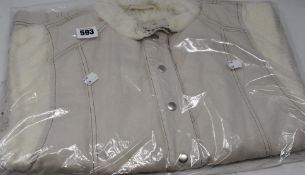 Two as new 'We The People' beige denim vest with fur size XS.