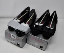 One as new Ros Hommerson Teddi low heeled shoe size 8W (colour: black patent). One as new Ros