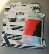 One as new Calvin Klein Monogram Striped Tee size XXL (J315862). One as new Calvin Klein boys crew