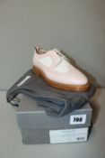 One as new Thom Browne Longwing Spectator Brogue shoes in light pink (EU size 38).