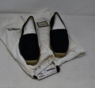 One women's as new Gucci black denim espadrilles size 6.