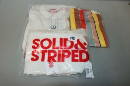 Two as new Solid & Striped swimsuits to include The Stella (Cabana striped M), the Naomi Mesh (cream