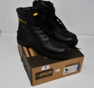 One as new Apache Industrial Footwear black safety boots size 10 (AP300).
