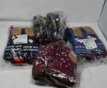 Twelve as new M&Co Present and Holly Christmas socks. Ten as new M&Co Christmas Pudding socks. Ten