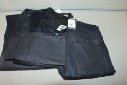 Two as new G Raw Knee zip high women skinny jeans (Colour: Worn in tidal cobler. Size 27/32.