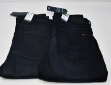 One as new G Raw High women skinny jeans (Colour: Dark aged. Size 29/32. Model: 3301). One as new
